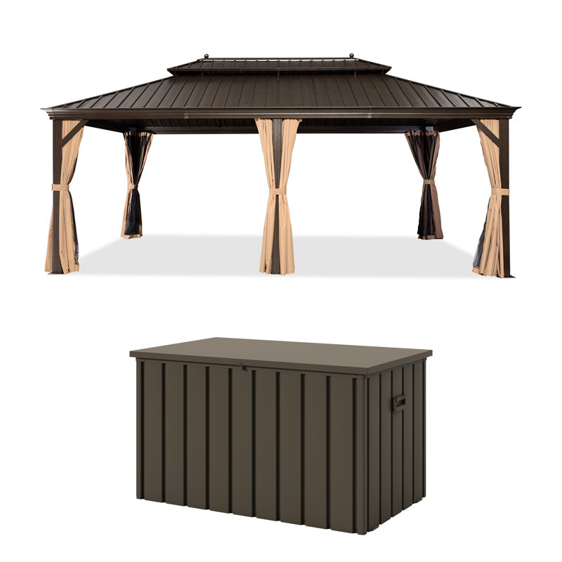 Abri de jardin à toit rigide mauve 12 'x 20' pour terrasse de patio pour l'extérieur