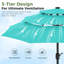 3 m 3-Tier Solar Patio Umbrella,32 LED Lights Patio Table Umbrellas With Tilt And Crank,8 Sturdy Ribs For Market, Beach, Pool, Garden, Deck, Backyard-1794199855