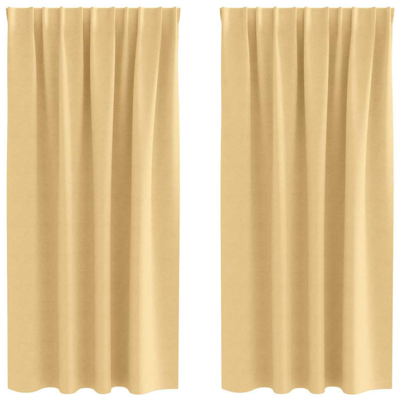 Blackout Curtain Pair, 175cm Width x 140cm Drop, Beige