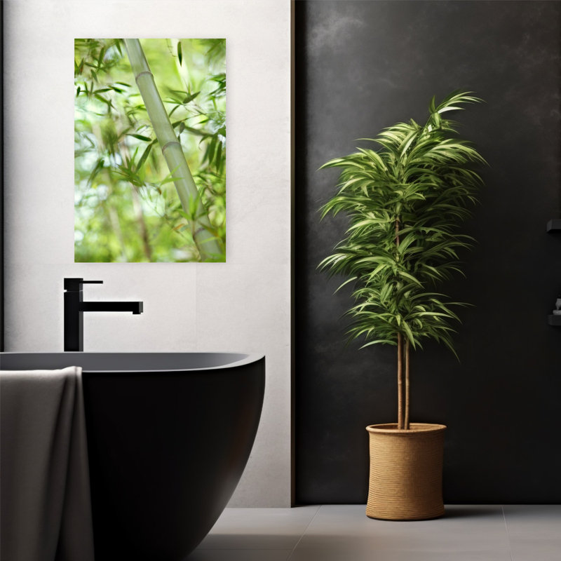 Bambou II, art contemporain naturel en bambou, H 24 po x l 16 po