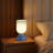 9'' Modern Blue Glass Accent Table Lamp with Dimmer, cULus Certified for Bedroom Nightstands, Living Room Side Tables, Home Offices Desks or Contemporary Decor-657469555