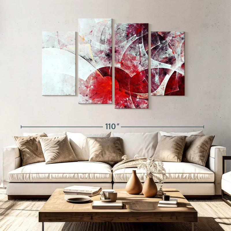 Avery Red Digital Abstract, 54" H x 84" W