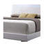 Grand lit Lorimar en cuir synthétique blanc et pieds blancs avec DEL