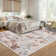 Floral Machine Washable Rug with Non-Slip Backing, Stain-Resistant Soft Low Pile Floor Mats, Foldable Farmhouse Indoor Carpet for Bedroom, Nursery