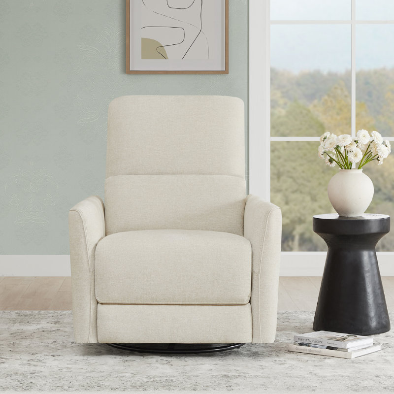 Fauteuil inclinable électrique pivotant rembourré Mikkel, Lin lin