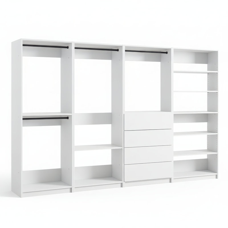 Kalinikos Freestanding Walk in Wood Closet System, White