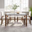 Ensemble de mobilier de salle à manger moderne 5 pièces, coin repas pour 4 personnes pour la cuisine, table de style faux marbre de 46 po et 4 chaises rembourrées avec pieds en bois d'hévéa massif