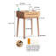 Coiffeuse compacte de 60 cm de large, largeur de l'emballage de 50 cm, bois massif 100 % style bistro, profondeur de 68 cm, finition naturelle