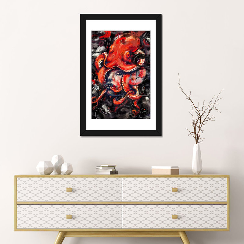 « empress octo », impression sur toile, H 24 po x l 16 po x P 1 po, Toile tendue, Blanc