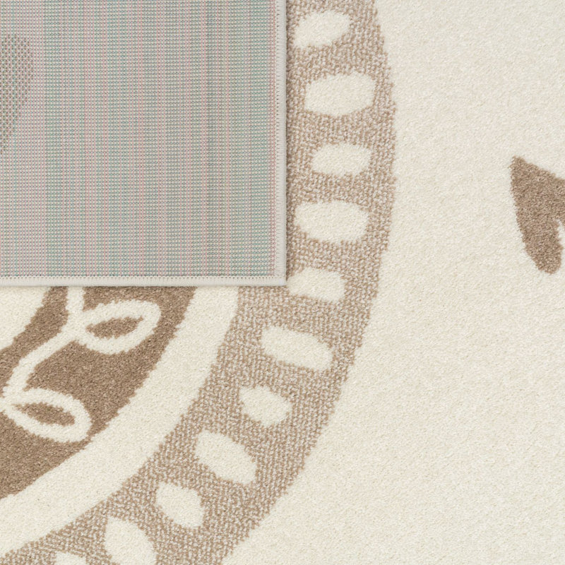 Polypropylene Rug, Rectangle 3'11" x 5'3", Brown/Gray/Beige
