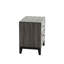 Table de chevet élégante pour chambre à coucher avec 2 tiroirs en bois massif bicolore gris et noir