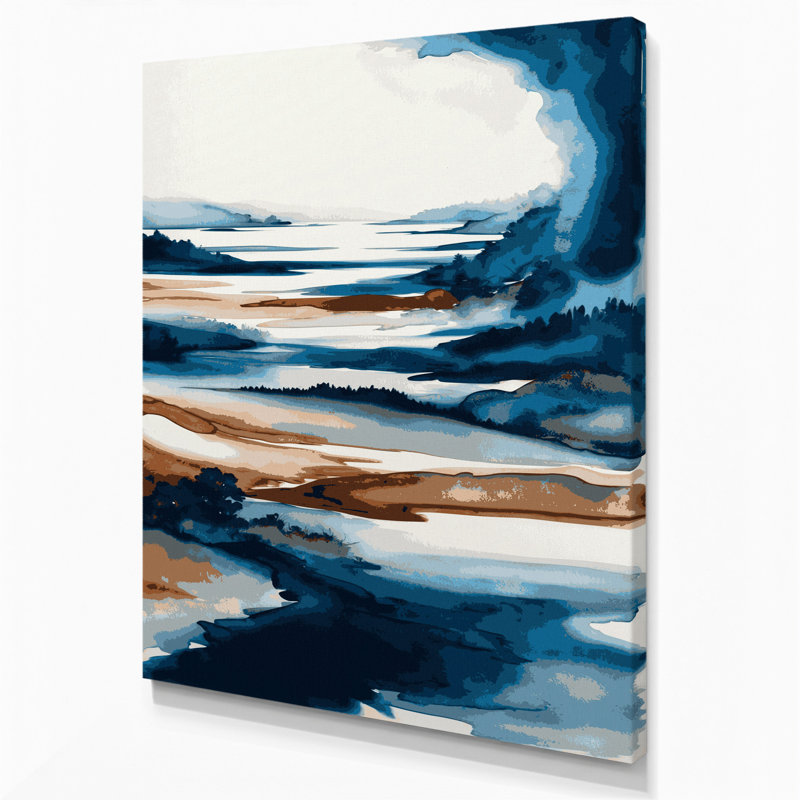 «Watercolor Landscape 35», art mural sur toile brune, 12" H x 18" W