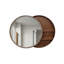 Miroir rond peu encombrant avec armoire de rangement coulissante