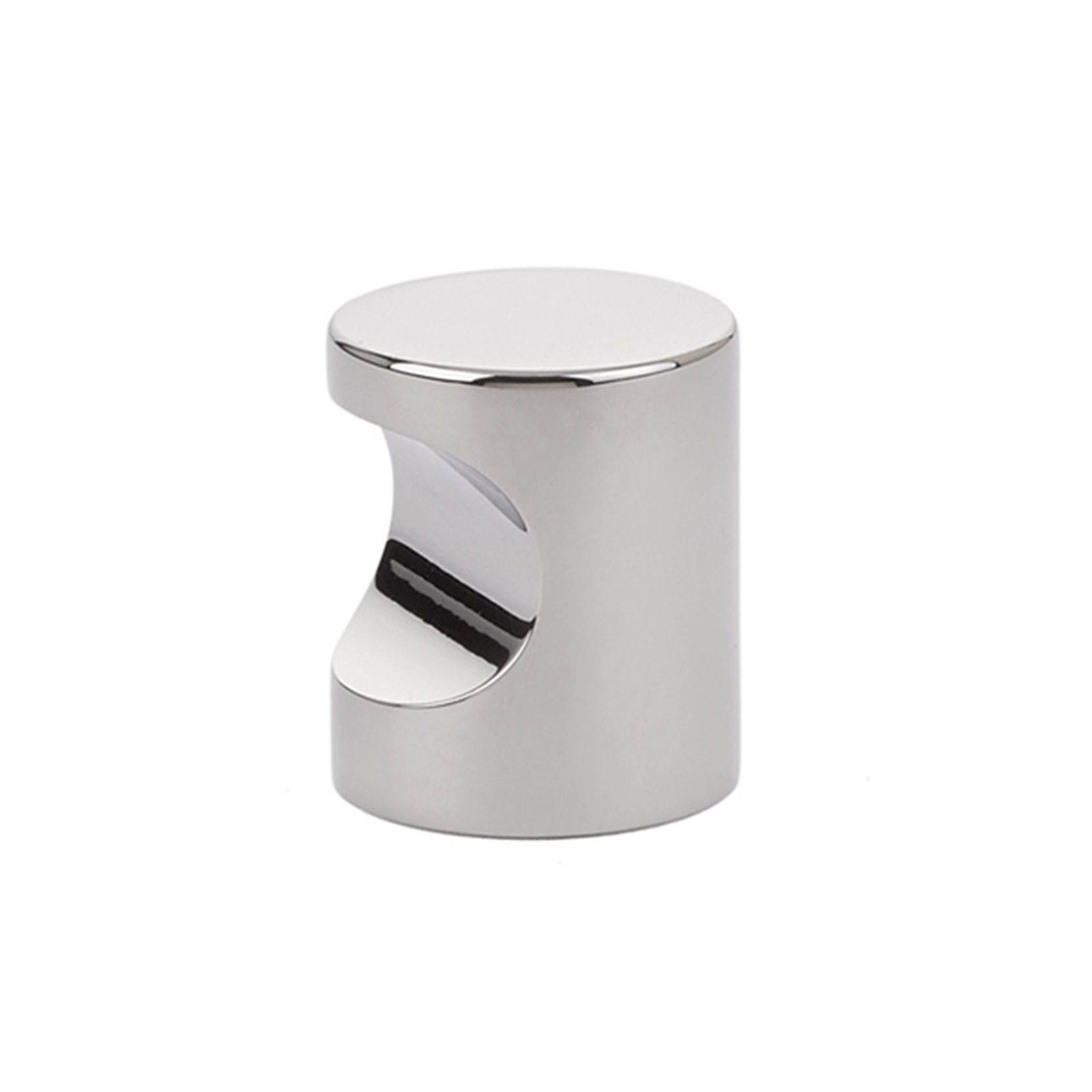 Cylindrical Knob Knob, Polished Nickel, 0.88"