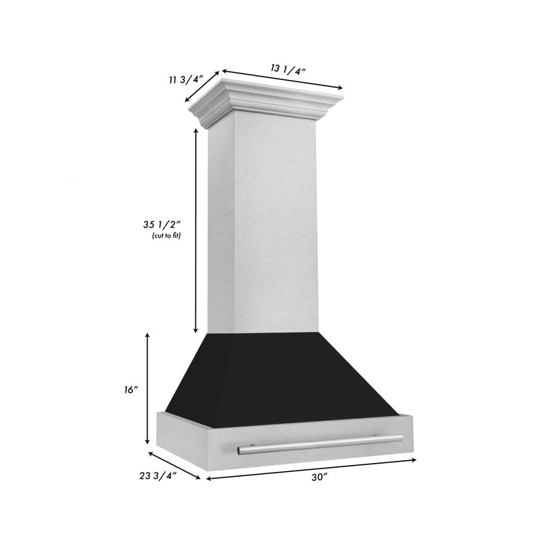 ZLINE 30" Fingerprint Resistant Stainless Steel Range Hood, Matte Black