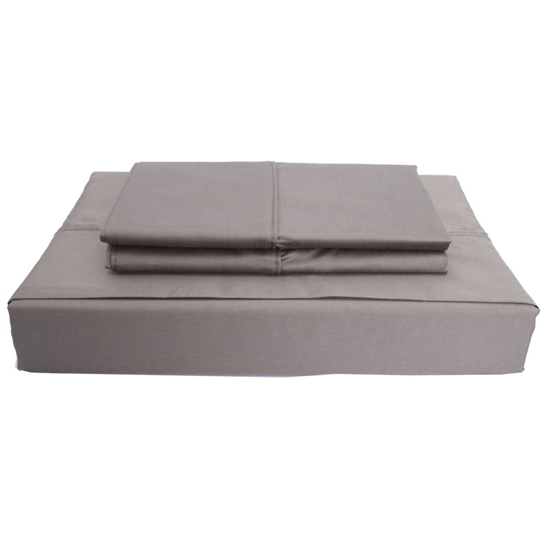 Ensemble de housse de couette en coton de qualité égyptienne 620TC Duncan, Gris, Simple