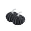 Ensemble de 2 décorations de citrouille à rayures noires et blanches en tissu pour Halloween, 7 po x 7 po x 7 po