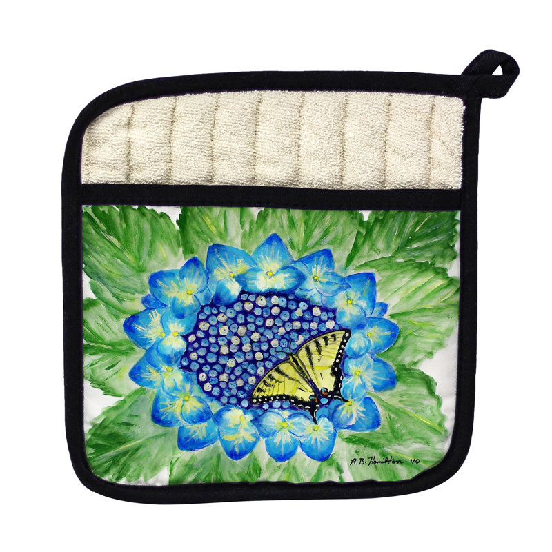 Cuisinier poignée hortensia et papillon betsy drake interiors