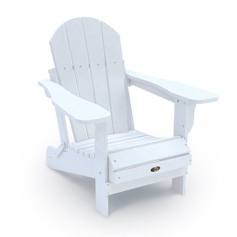 Berngar Foldable Outdoor Adirondack Chair, White