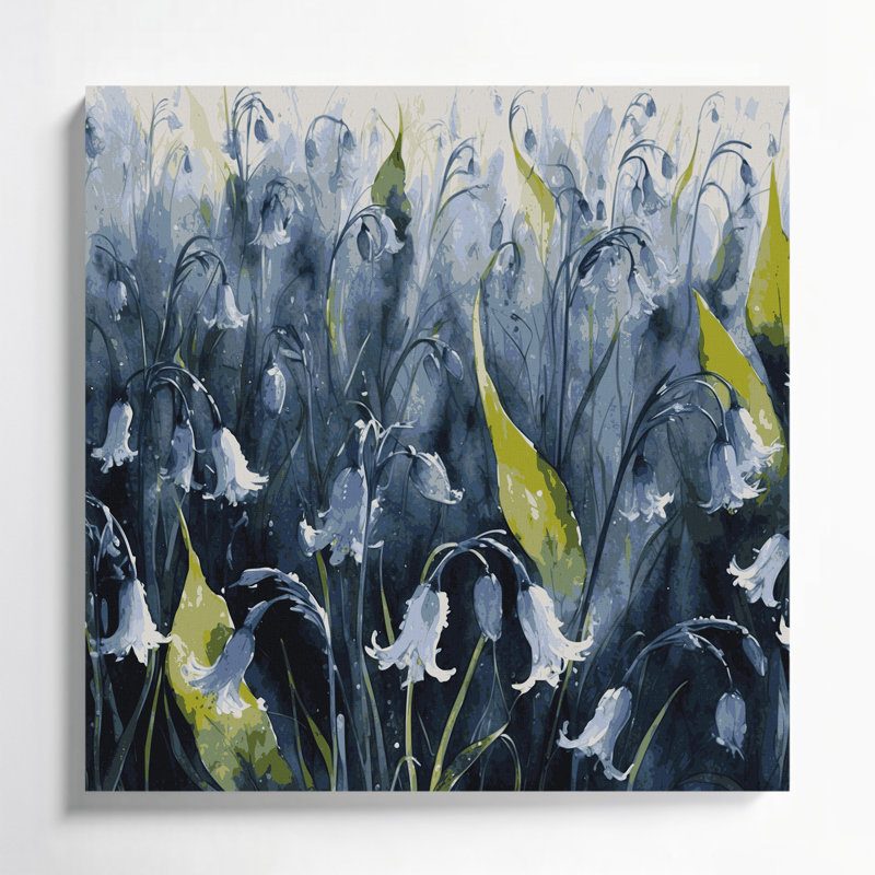 Art mural sur toile Botanical Bluebells, H 12 po x l 12 po