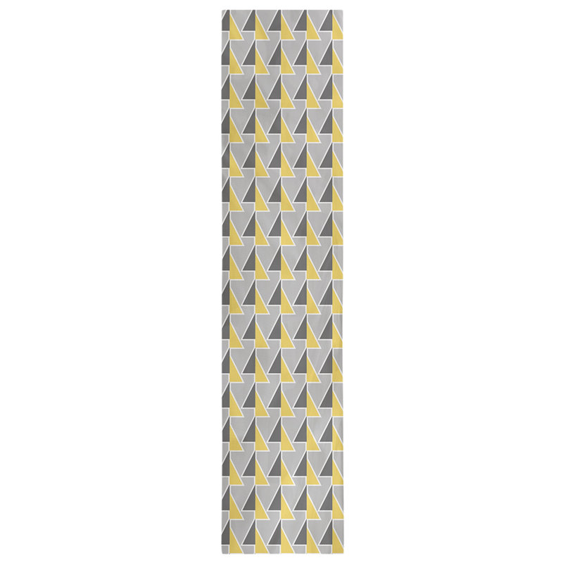 Chemin de table à flèches changeées, 16 po x 90 po, Jaune / gris foncé / gris clair