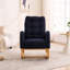 Chaise berçante d'appoint avec repose-pieds et poche de rangement | Chaise berçante à dossier haut bleu marine foncé | Méridienne en bois d'hévéa | pour chambre de bébé, salon | L 38 po x P 27 po x H 40 po-556794754