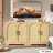 Sideboard Buffet Cabinet with Rattan Doors, 2 Shelves, Modern Console Table, Storage Cabinet for Living Room, Kitchen, Dining Room, Hallway, Entryway-461106670-453815832
