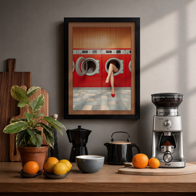 Emerging from Red Surrealism - Framed Print