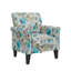 Chaise d'appoint Barnet en bleu pastel et floral gris avec pieds en bois massif-540742144