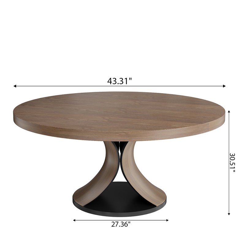 Table de salle à manger en bois massif noyer pour 2 à 10 personnes, 43.31"