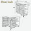 Îlot de cuisine extérieur avec plateau en acier inoxydable, serviette, étagères à épices, armoire, espace de rangement ouvert et tiroir-125506561