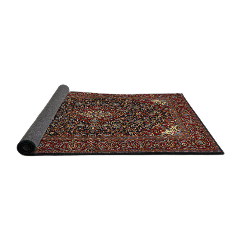 Tapis bleu marine/rose traditionnel Ballyvoy, Rond 5 pi