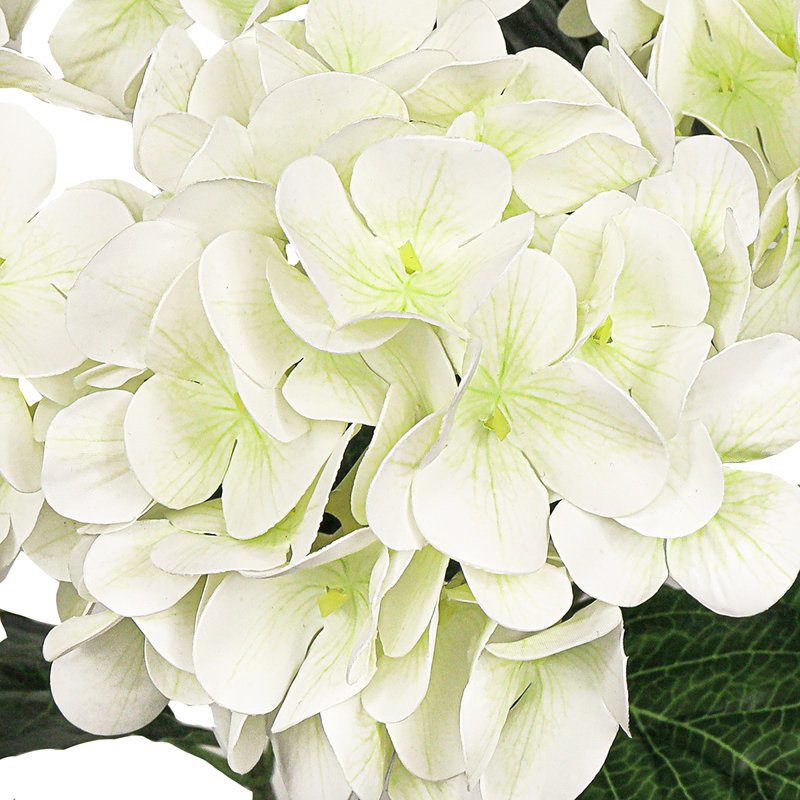 Natural Touch Artificial Hydrangea Flower Stem Bush Bouquet, Cream White