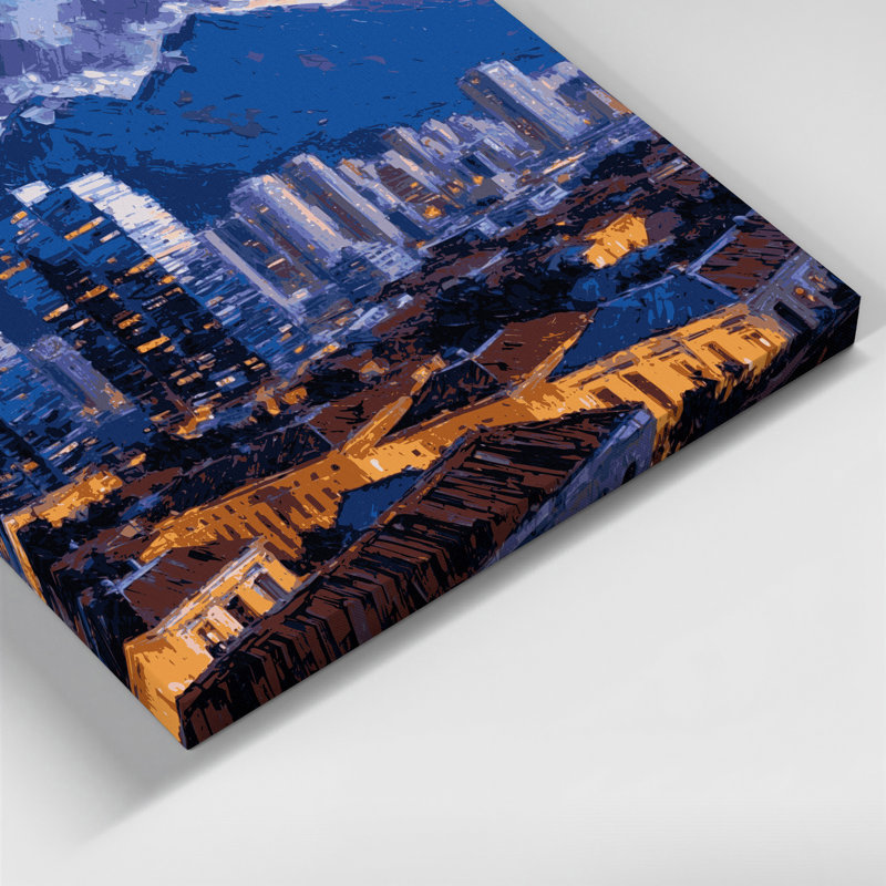 Art mural sur toile, villes bleues, Caracas, Vénézuéla, H 8 po x l 8 po