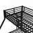 Twin XL Over Queen Metal Bunk Bed With Twin Size Trundle, Black-890424703