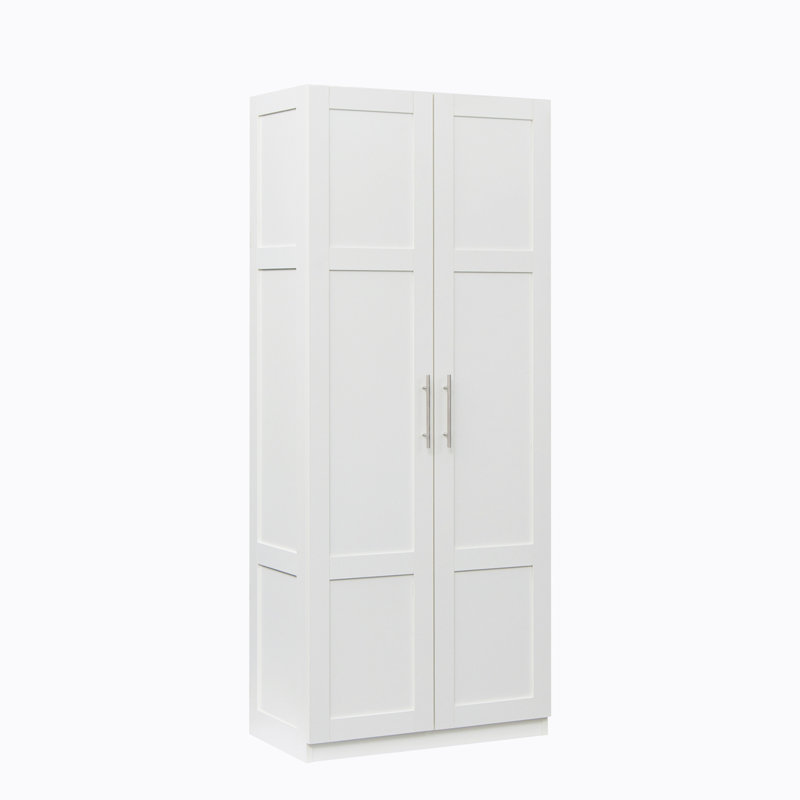 High wardrobe and kitchen cabinet with 2 doors and 3 partitions