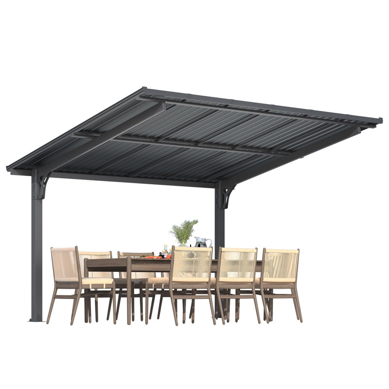 Abri d'auto extérieur en métal pour terrasse, H 98 po x l 142,6 po x P 118,6 po