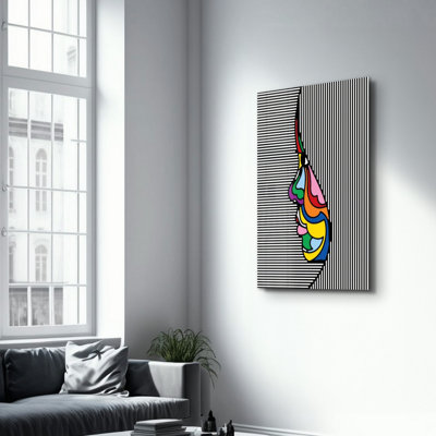 Élégante peinture murale en verre trempé de 13,8 po x 21,7 po | 100% verre trempé, épaisseur: 0,16 pouce | Imprimé UV pour des couleurs éclatantes | Parfait pour la décoration intérieure, le salon et les espaces de bureau
