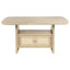 Table de salle à manger 8 places en chêne beige, table rectangulaire, chaises rembourrées et vitrine pour salle à manger rétro