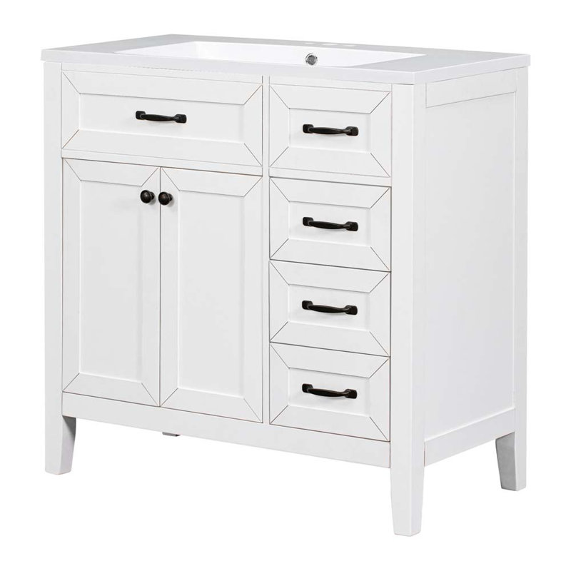 35.98'' Bathroom Vanity with Sink, White
