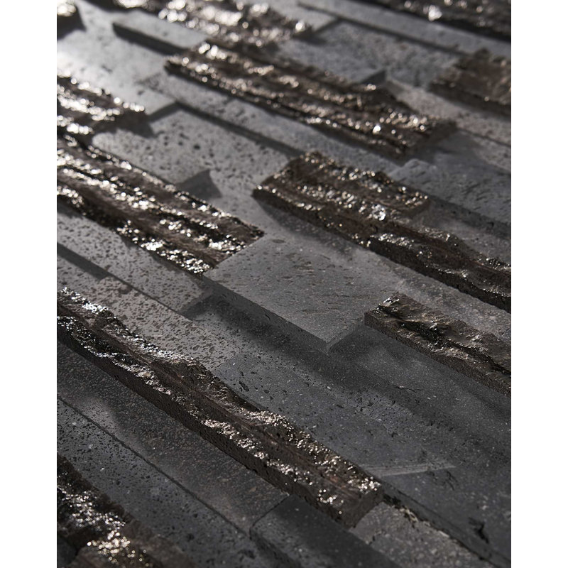 Stackstone 8x24 Textured 3D Brick Lava Stone Mosaic Tile