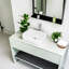 Lavabo de salle de bain rectangulaire en céramique avec robinet APRESSHUI 15 po-98529881