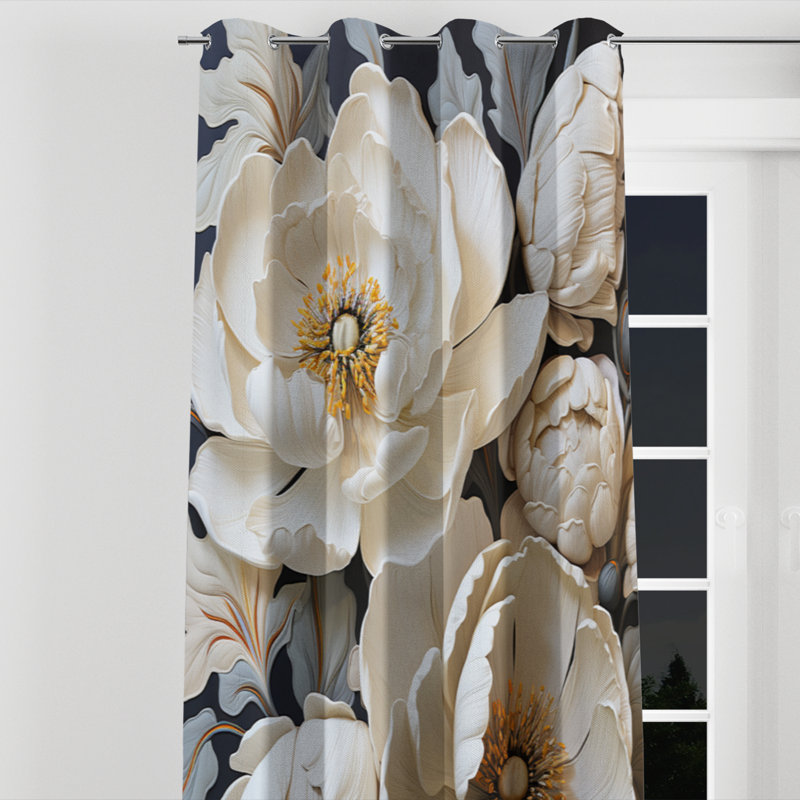 Aydon - Traditional Grommet Curtain - Velvet Room Darkening - 1 Panel, 52" W x 108" L, Silver Grommets