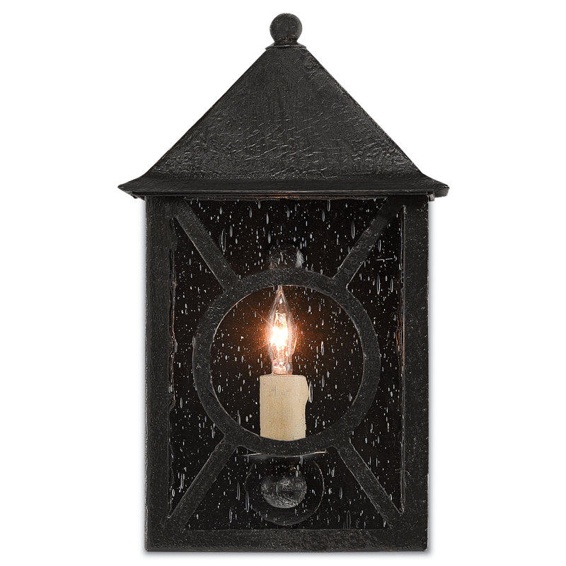 Ripley Outdoor Wall Lantern, Midnight, 12.25" H x 7.25" W x 6.5" D