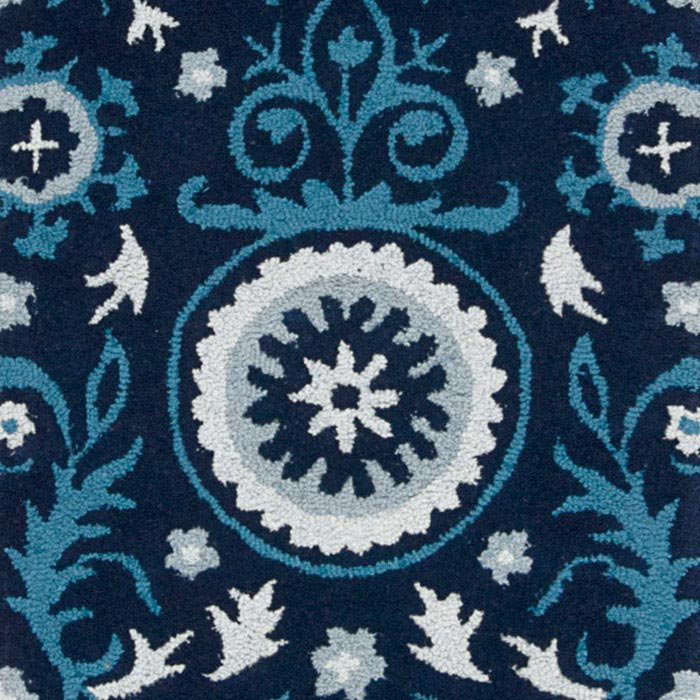Aberdeenshire Oriental Handmade Tufted Wool Blue Indoor/Outdoor Area Rug, Rectangle 2'6" x 4'