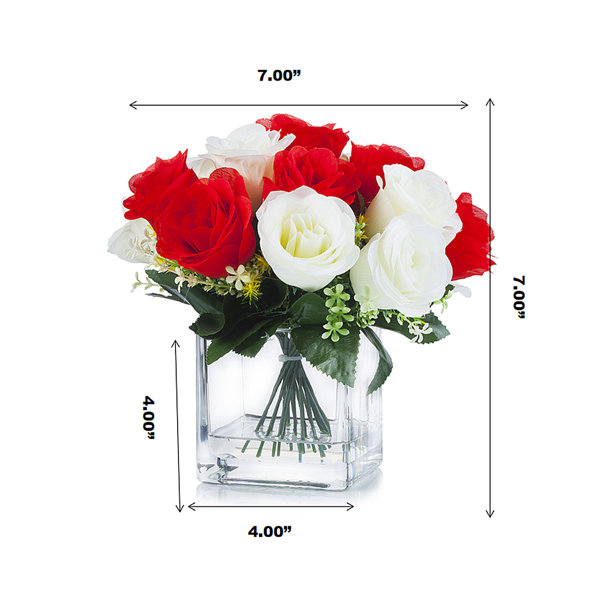 Roses Stem (Set of 6) Primrue Size: 21 H x 3 W x 3 D, Flowers Color: Salmon