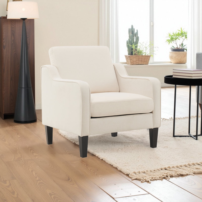 Amaryia 29.9'' Wide Armchair, Beige Linen Blend