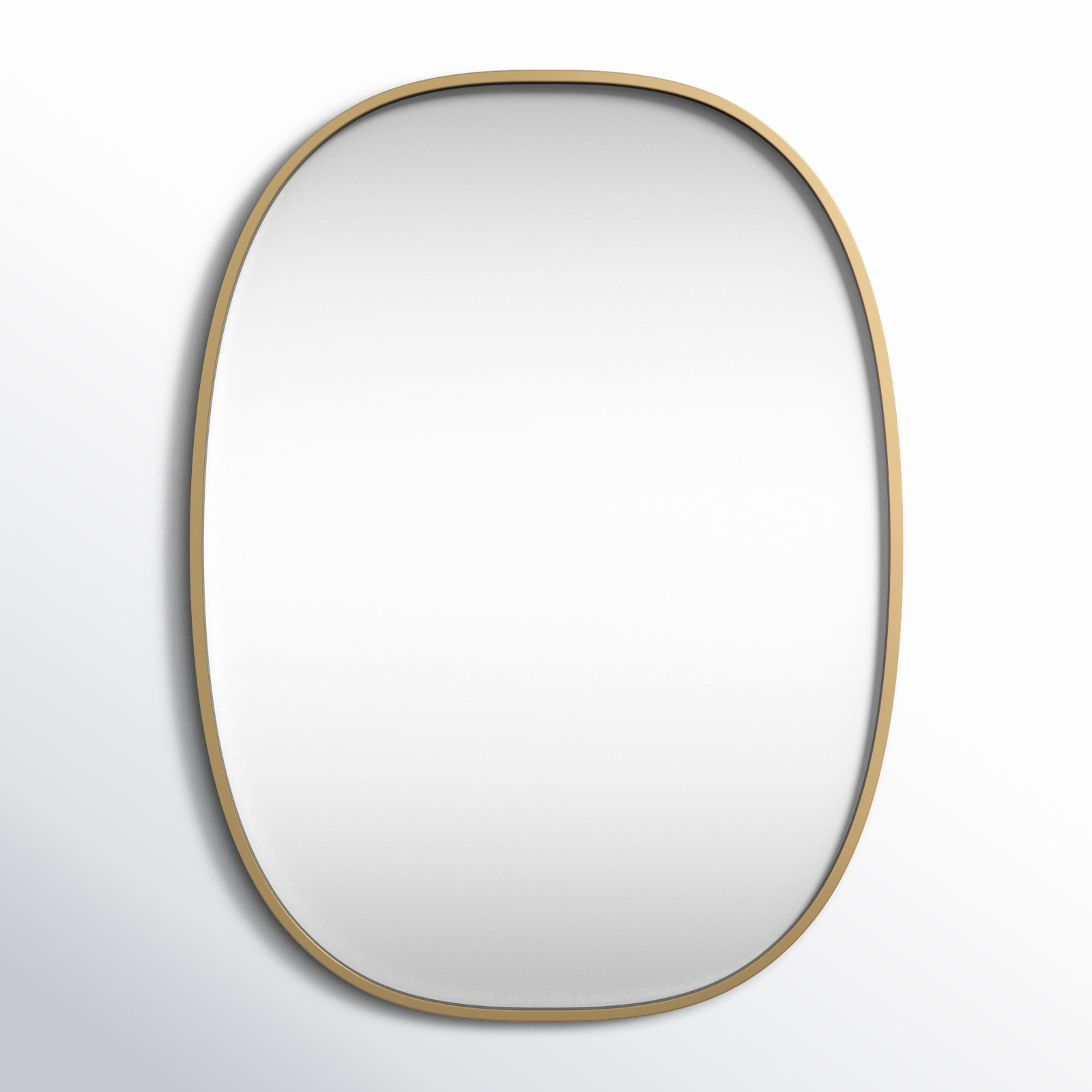Sabine Metal Curved Oval Wall Mirror, Brass, 40" x 30"