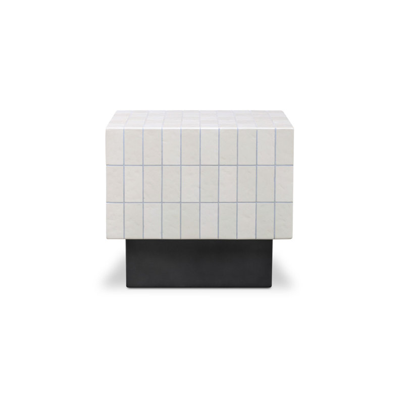 Farren Outdoor Side Table Brown, Cream