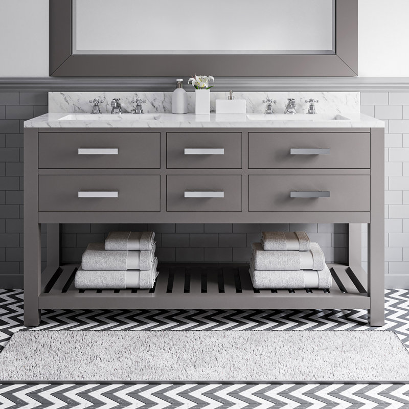 Madalyn Double Vanity, Cashmere Gray, 34'' H x 72'' W x 21.5'' D